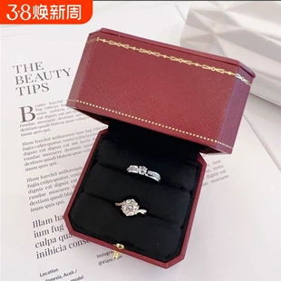 一克拉星织钻戒对戒结婚仿真假对戒结婚戒指仿真活口可调节假钻戒