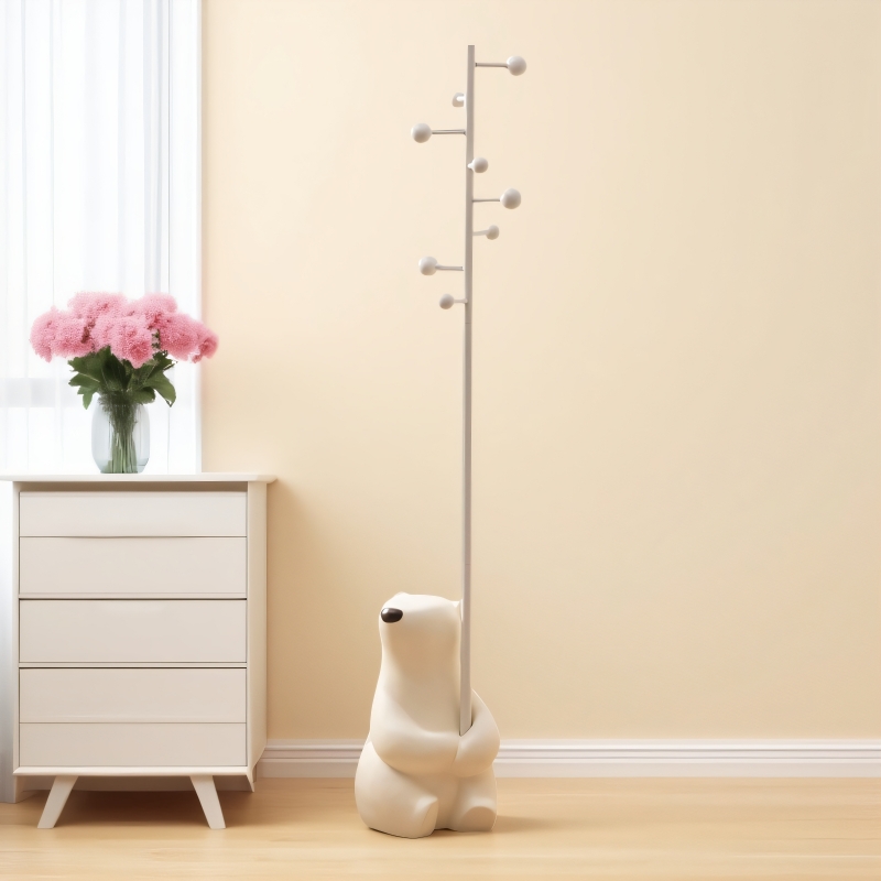 笨笨熊衣帽架轻奢儿童卡通挂衣服架子家用卧室床边立式落地挂衣架