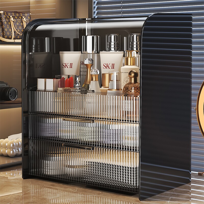 化妆品收纳盒桌面高级感梳妆台护肤品口红置物架防尘亚克力收纳箱