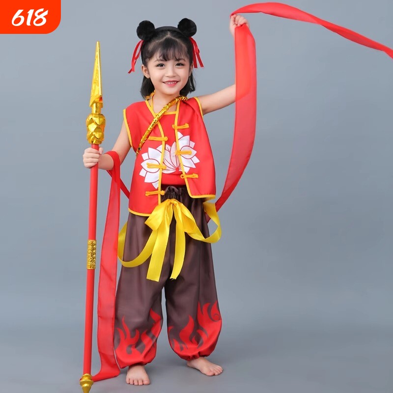 儿童演出服装哪咤服同款衣服cospaly拍照男女童装六一节日礼物