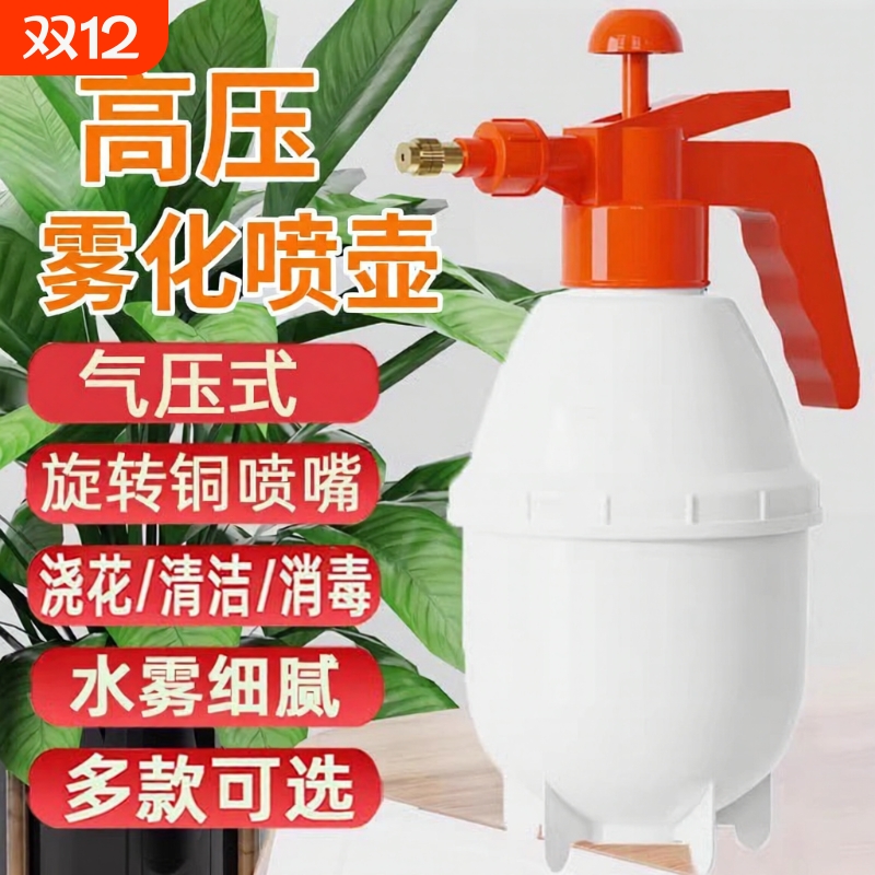 大容量高压喷壶气压式小型喷雾器消毒浇花家用洒水壶清洁喷瓶加长