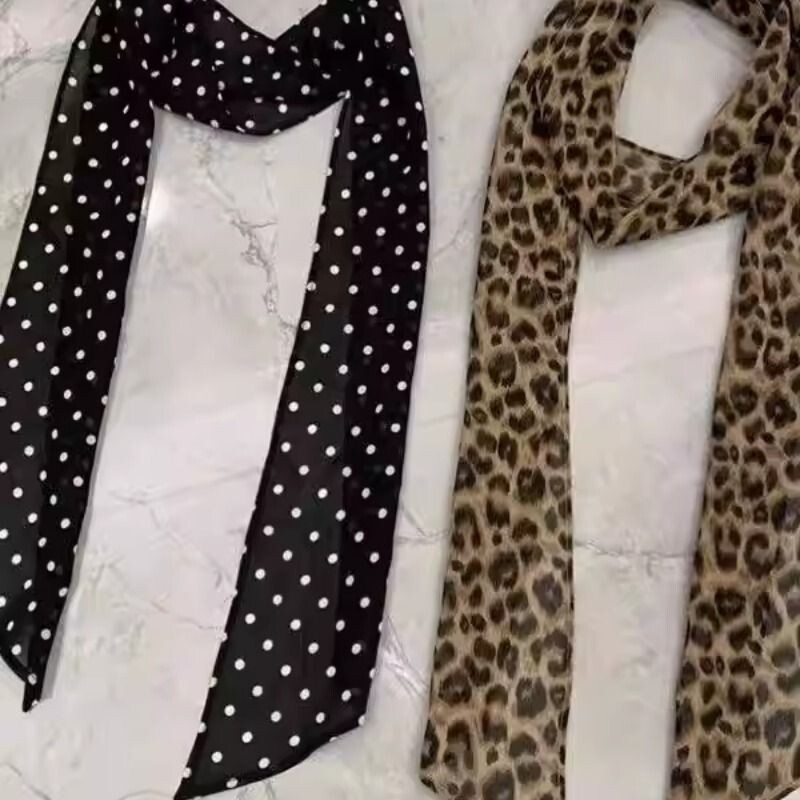 纯欲风性感豹纹波点丝巾秋冬新款百搭时尚小众高级感可当腰带ins
