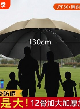 手动加大雨伞大号折叠女两用伞防晒遮阳伞太阳伞男士超大加固伞骨