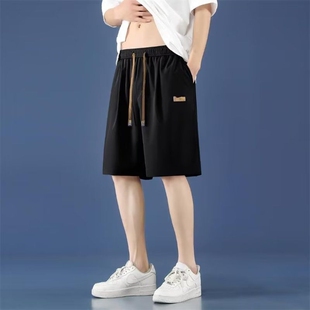 回力冰丝短裤男士夏季宽松大码运动篮球速干休闲五分裤子白色黑色