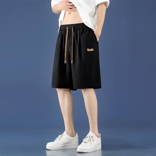 回力冰丝短裤男士夏季宽松大码运动篮球速干休闲五分裤子白色黑色