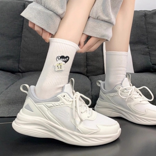 学生跑步鞋训鞋轻便防滑体育课专用鞋秋季网面透气百搭运动鞋圆头