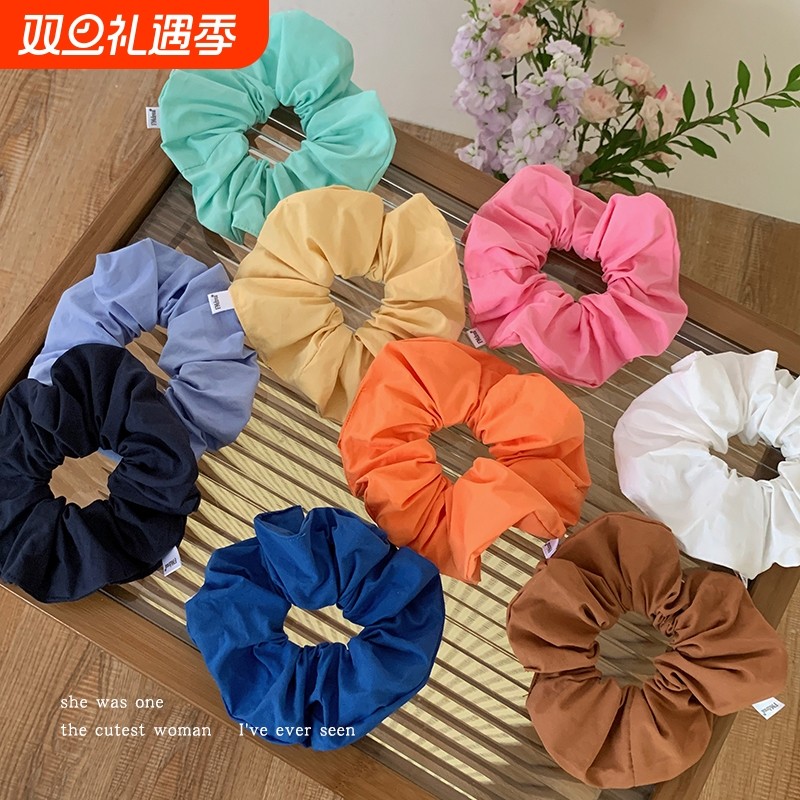 森系简约纯色大肠发圈女高级感扎发头绳高弹力耐用橡皮筋发绳发饰