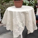 pvc桌布防水防晒户外蕾丝米白小圆桌桌布茶几桌布餐桌布花园阳台