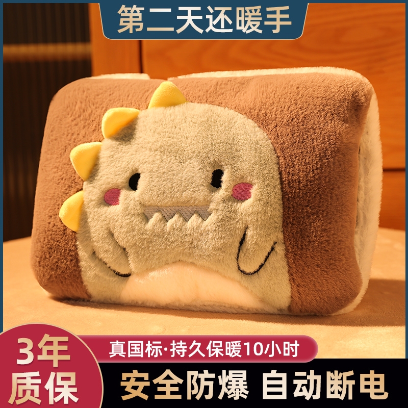 国标充电式防爆热水袋毛绒可爱暖手宝暖宝宝敷肚子已注水暖水袋女