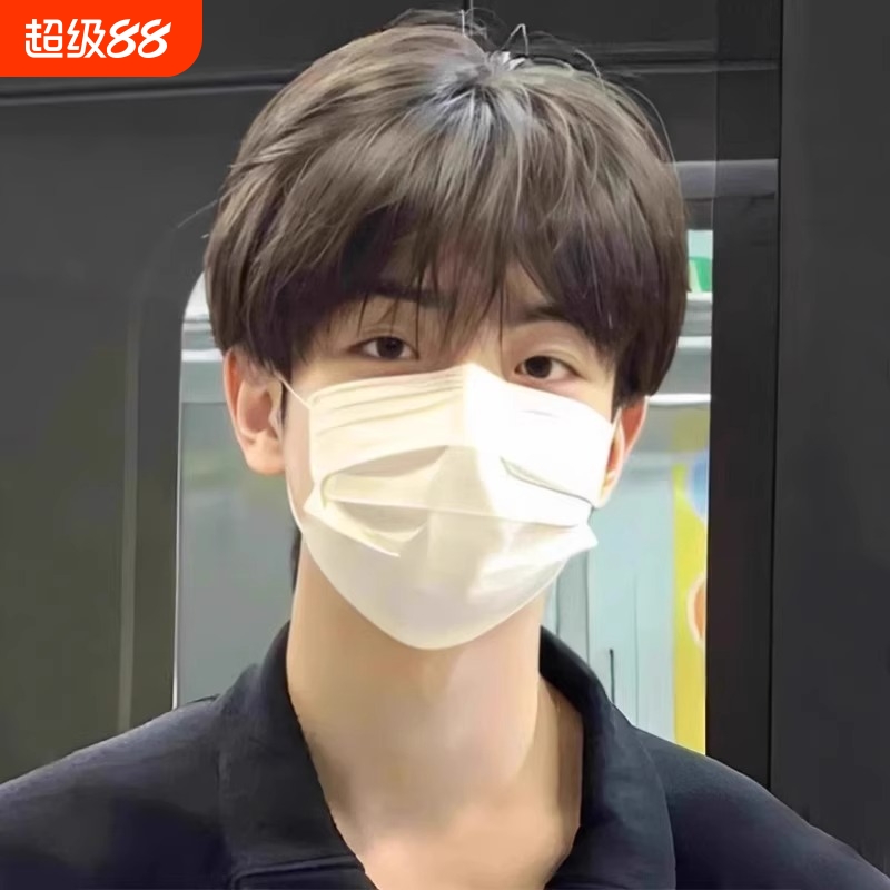 假发男短发韩版帅气男生微分碎盖男士日常短直发自然男款全头套式