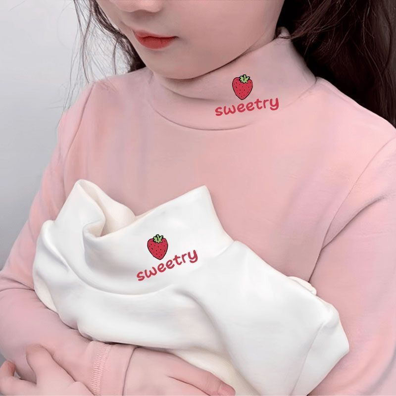 女童半高领保暖内衣2025新款春秋冬季中大童德绒卡通印花上衣女
