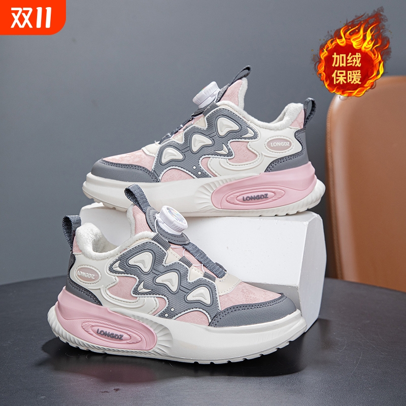 女童鞋子冬季加绒2025新款秋冬