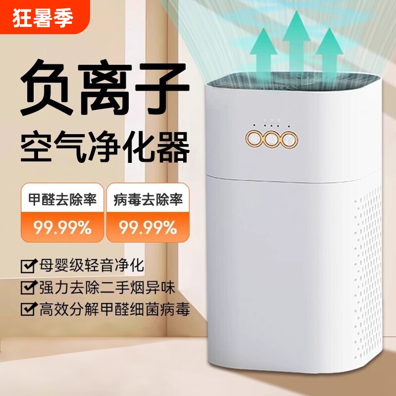 家用空气净化器除二手烟味负离子去甲醛神器办公室烟雾室内桌面