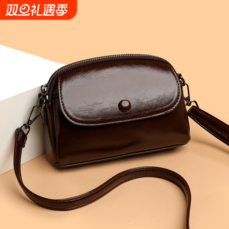 油蜡皮新款小包包女2025新款百搭女包手机包单肩软皮休闲斜挎小包