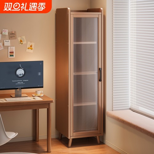 实木书柜防尘带玻璃门书架置物架