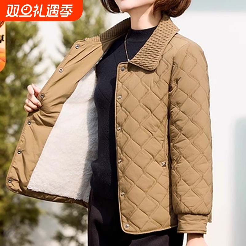 妈妈秋冬装洋气棉服中年女装新款棉袄中老年过年衣服加厚棉衣外套