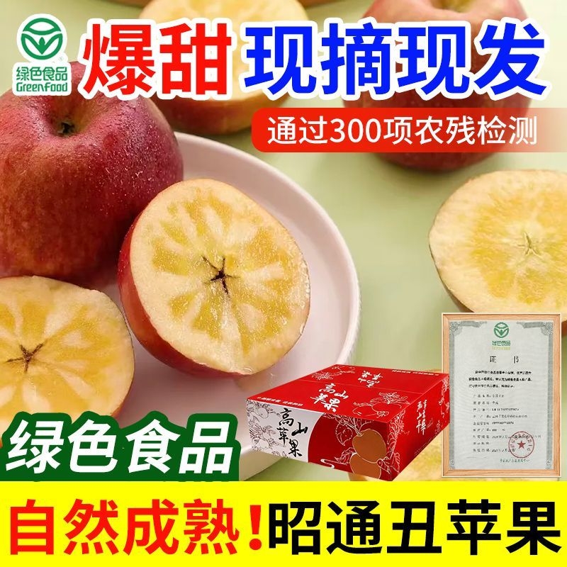 【绿色食品】云南昭通丑苹果脆甜冰糖富士苹果新鲜水果现摘香甜