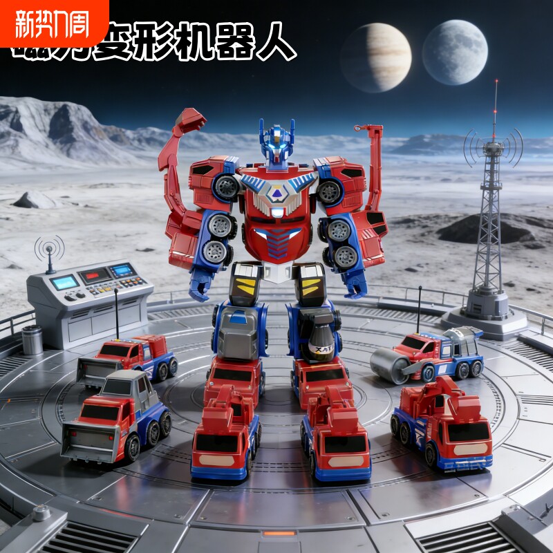 磁力拼接变形工程机器人金刚3到6岁男女孩子益智儿童玩具新年礼物