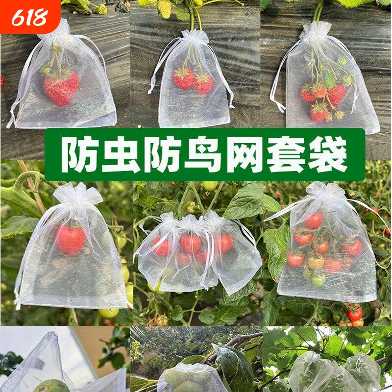 水果套袋防鸟网纱袋防虫专用袋枇杷葡萄桃子草莓保护套袋耐用种植