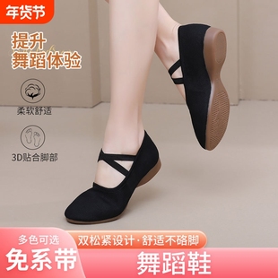 广场舞鞋女帆布软底布鞋舞蹈鞋成人四季演出红舞鞋低跟舒适跳舞鞋