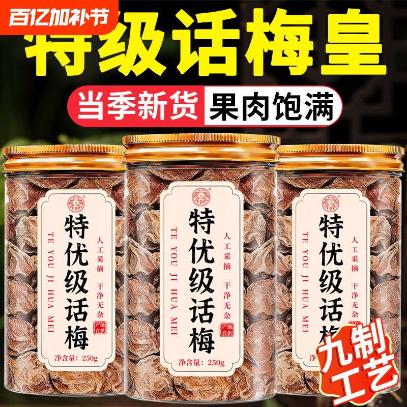 特级话梅九制孕妇零食干营养小吃梅子泡水酸咸孕吐孕期广东话梅皇