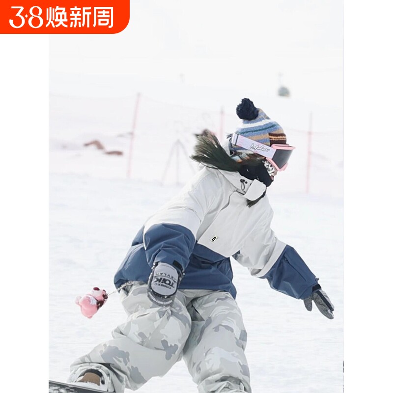 单板加绒滑雪服男女套装2025新款防风宽松户外运动雪裤防水滑雪衣