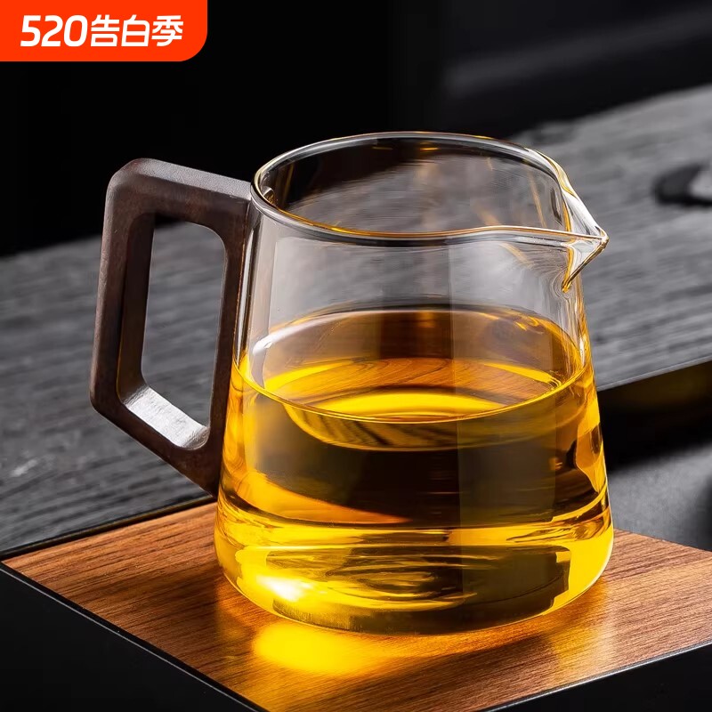 加厚玻璃公道杯家用分茶器茶漏过滤高档功夫茶具高硼硅耐高温公杯