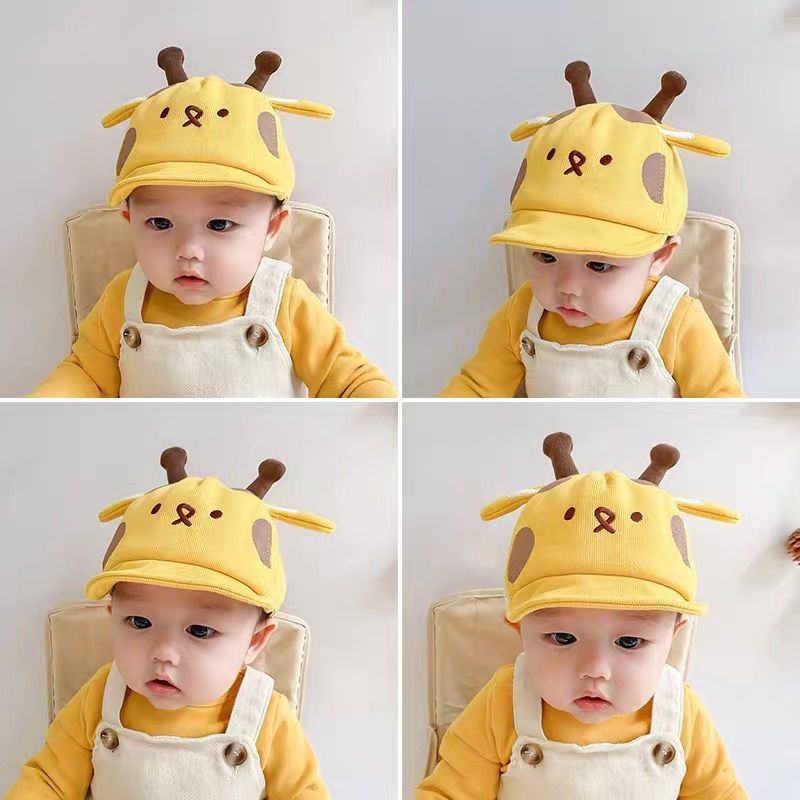 婴儿帽子春秋款男宝宝帽子鸭舌帽超萌可爱秋冬婴幼儿童软檐棒球帽