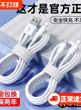 苹果充电线数据线适用iPhone16/1715promax正品141317器头PD20w手机11/XR快充8p车载iPad平板12闪充2米原7装