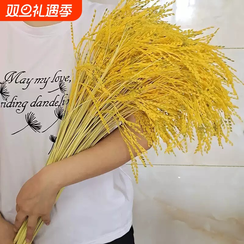 新款仿真麦穗稻谷水稻假花干花塑料花拍摄道具户外客厅摆放花