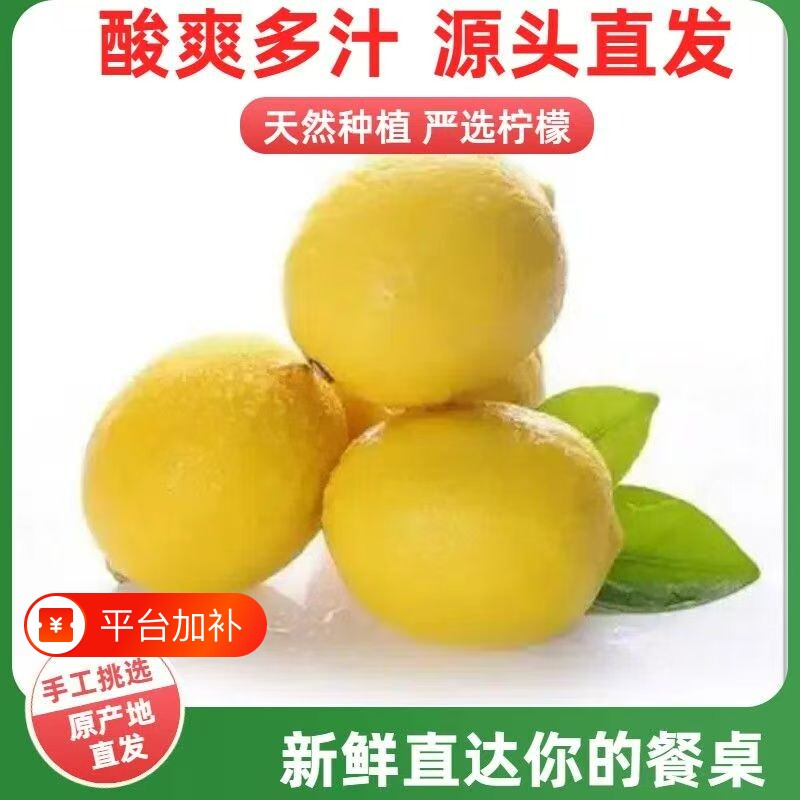 现摘现发四川安岳黄柠檬鲜柠檬5斤新鲜当季水果青柠酸爽新鲜水果