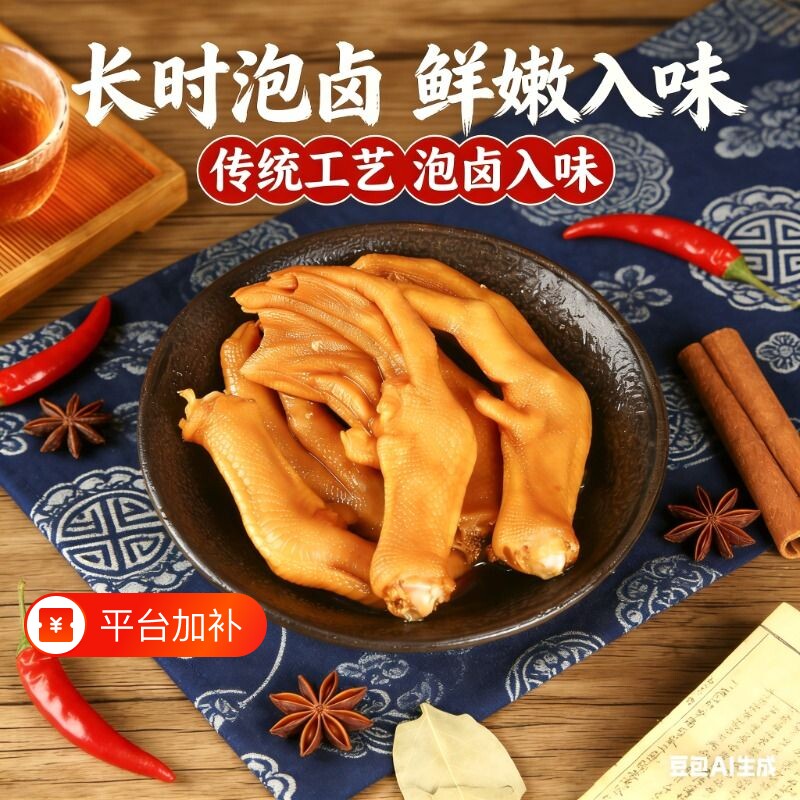 亿食汇龙岩鸭脚泡鸭爪独立装香辣味清香味鸭爪鸭掌卤制工艺带汤
