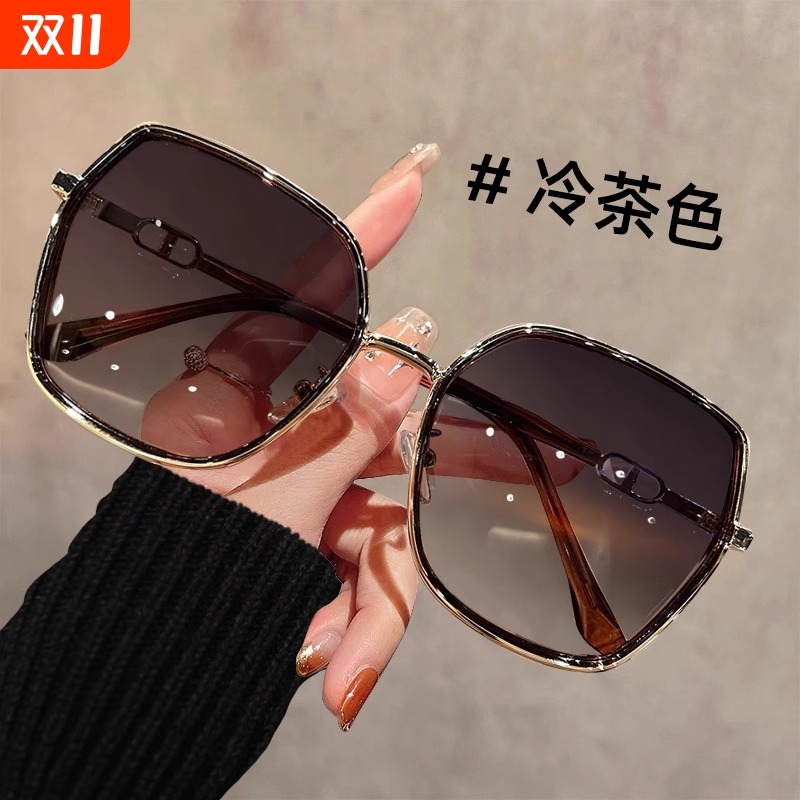 墨镜女款2025新款大框偏光适合方圆脸闪粉设计太阳镜防晒防紫外线