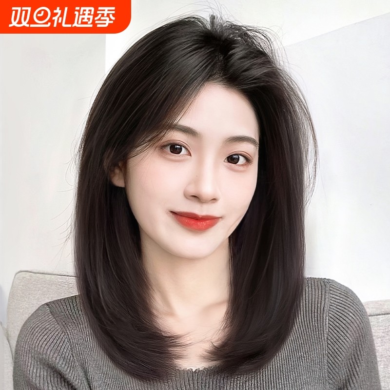 假发女长发自然全头套式真发全真人发轻薄无痕高端整顶锁骨假发套