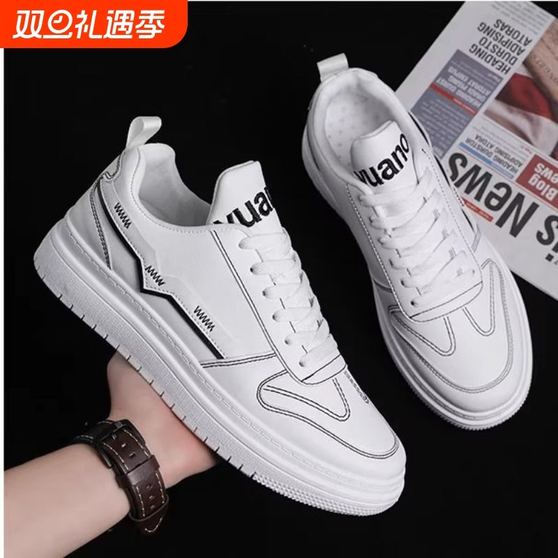 男鞋2025休闲春秋季节新款运动风板鞋轻便软底百搭运动鞋内增高