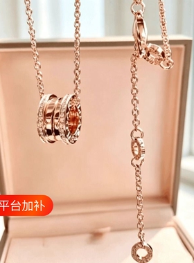高版本小蛮腰弹簧项链女玫瑰金锁骨链小众设计高级感潮可调节陶瓷