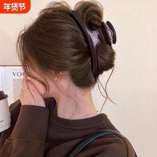 多发量弧形抓夹女2025新款秋冬鲨鱼夹后脑勺盘发头饰高级感发夹子