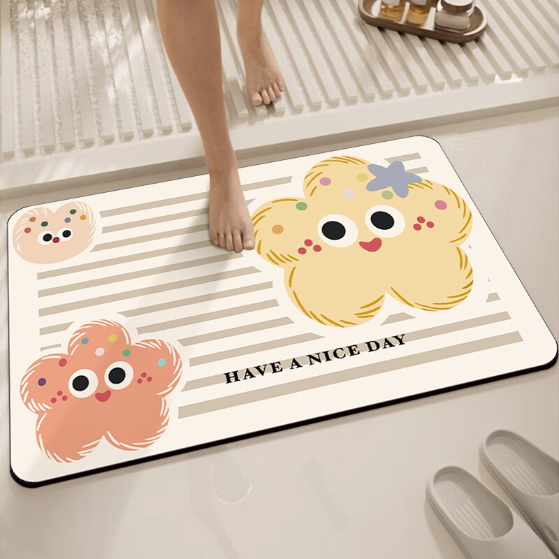 浴室地垫卫生间吸水硅藻泥防滑软垫洗手间脚垫子门口厕所地毯速干