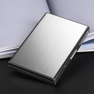 商务不锈钢男卡包多卡位便携卡夹盒超薄防盗刷放卡卡套小巧零钱包