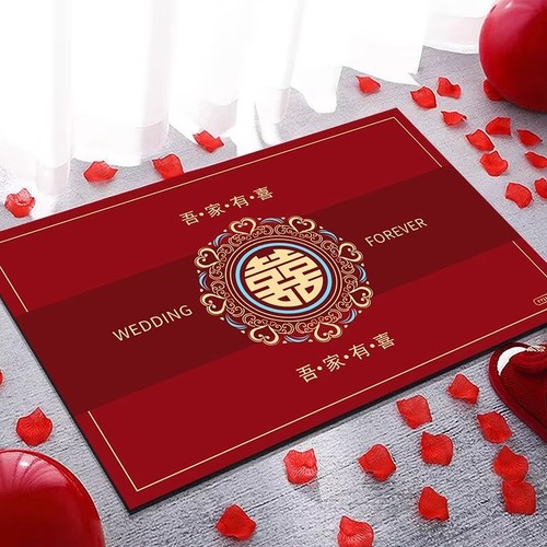 喜字结婚地垫红色喜庆入户门地垫婚房新婚门口进门垫地毯2025新款