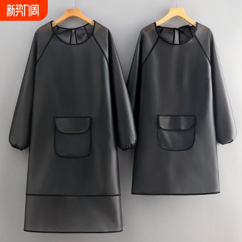 TPU长袖围裙家用厨房罩衣新款工作服女防水防油餐饮专用加长冬季