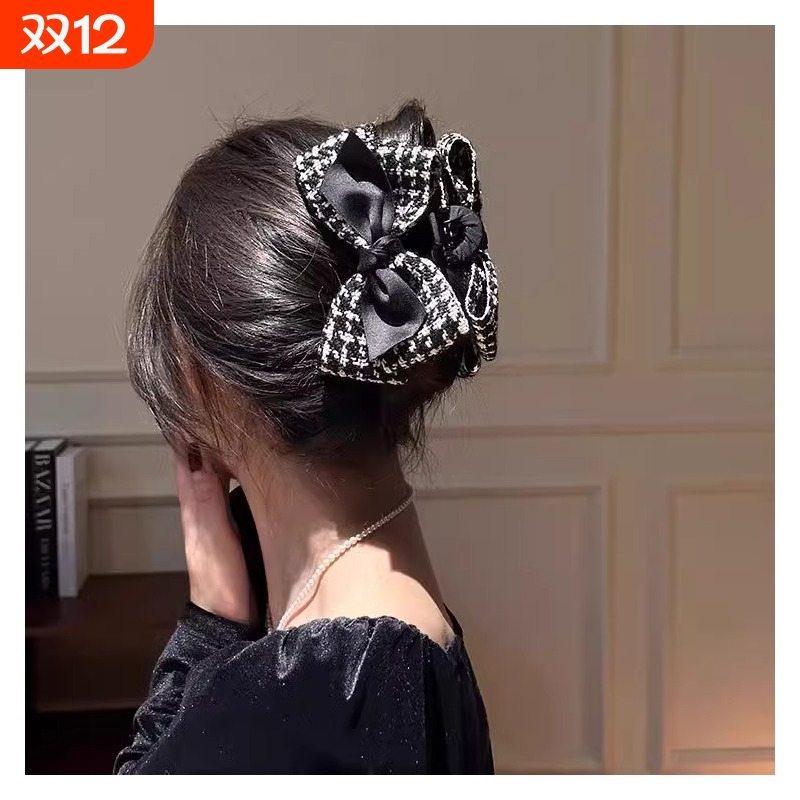 蝴蝶结头饰丸子头大抓夹高端