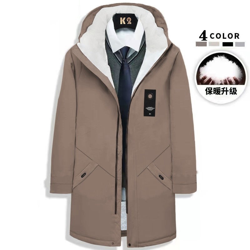 中年商务冬装中长款棉衣男加绒加厚棉袄外套保暖风衣棉服外穿秋冬