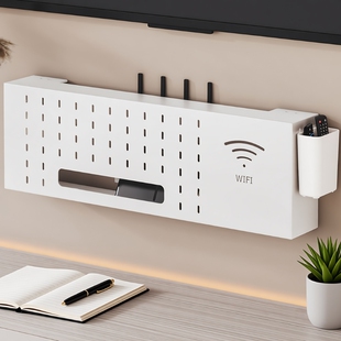 电视机顶盒路由器收纳盒无线wifi置物架免打孔桌面整理架壁挂式