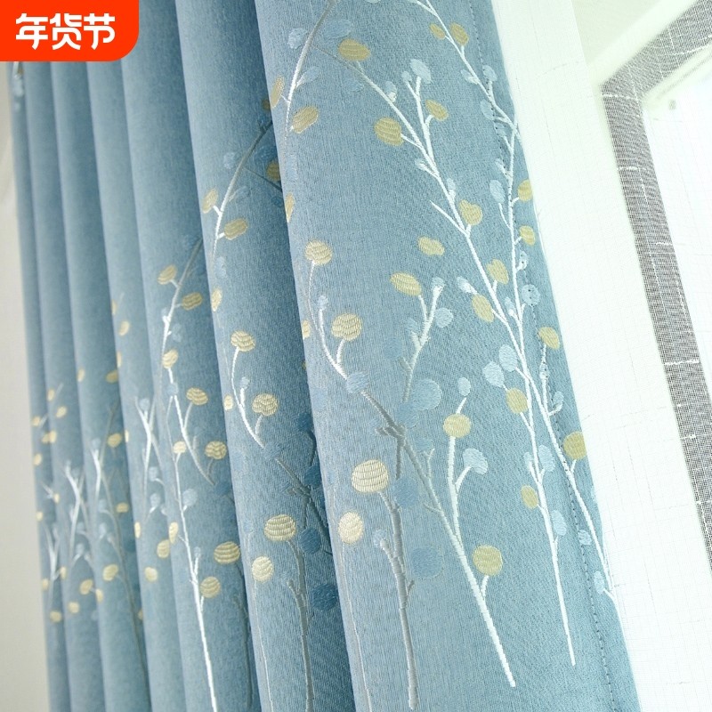 窗帘特价2026新款全卧室遮光北欧简约田园小清新隔热防晒租房挡光