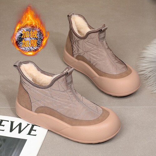 意尔康心选加厚绵羊毛雪地靴2026冬季新款时尚百搭棉靴一脚蹬防滑