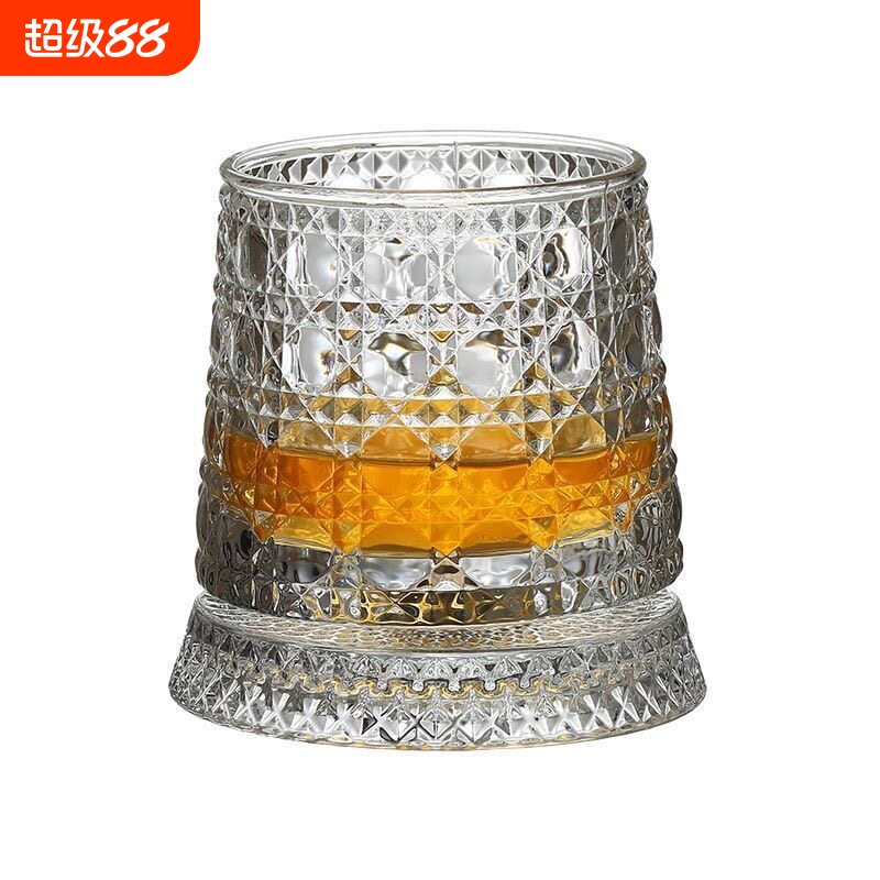 麦卡伦同款创意水晶旋转威士忌酒杯高级感不倒翁啤酒杯解压洋酒杯图片