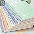 梦瑾笔记本本子款 高颜值超厚大学生b5简约冷色系课堂笔记考研厚白卡日记线圈本记录a5办公记事本批发
