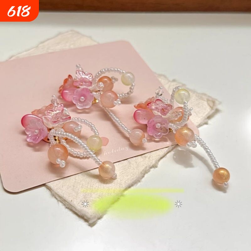 高级款春夏超仙度假风清新甜美花朵饰小众感蕾丝布艺流