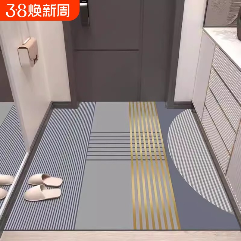 轻奢家用进门口地垫入户门垫防滑脚垫子门厅客厅地毯硅藻泥室外